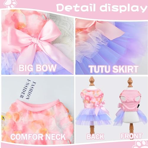 Yikeyo Dog Dress For Dog Spring Summer,Dog Dress For Small Dogs Girl,Dog Skirt Female Puppy Dresses Pet Dress Yorkie Chihuahua Tulle Dress Birthday Party Lace Costume Tutu Skirt Apparel thumb #4