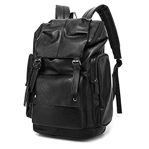 Baosha-BP-16-PU-Leather-Casual-Backpack-156inch-Laptop-Backpack-Travel-Backpack-Hiking-Comping-Backpack-Daypack-Black Baosha BP-16 PU Leather Casual Backpack 15.6inch Laptop Backpack Travel Backpack Hiking Comping Backpack Daypack Black