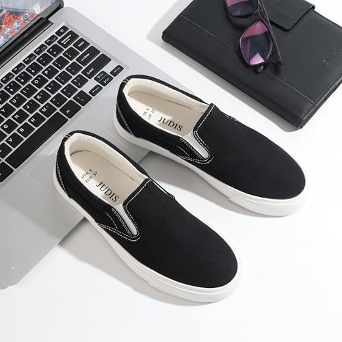 Image of JUDIS Women's Slip on Canvas Shoes Classic Sneakers Loafers Shoes Casual Fashion Shoes