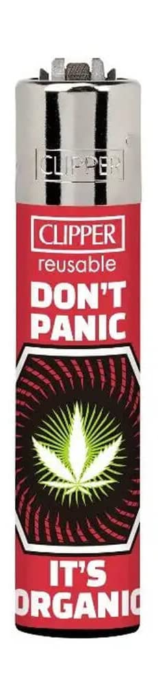 Patchouliworld No Panic Clipper Lighter - Edition Weed Warning - 4 Different Designs - 420 Leaf #2