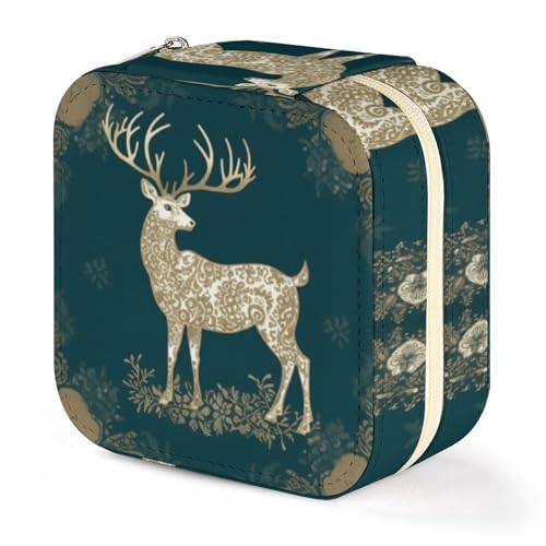 Boîte à bijoux en cuir imprimé de Noël pour protection de bijoux - 8
