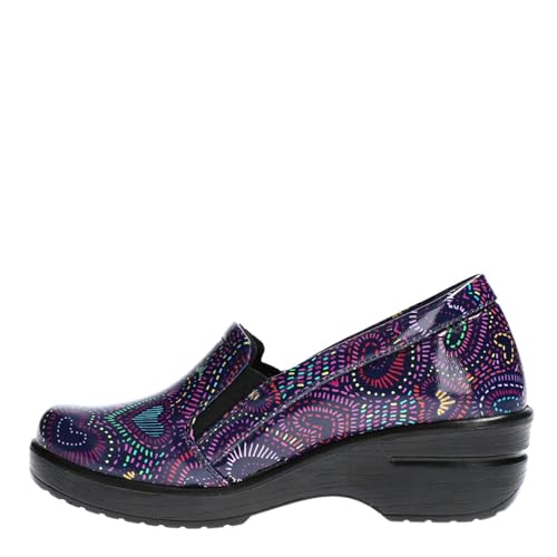 Image of Easy Works by Easy Street womens Leeza loafers shoes, Purple Multi Patent, 7.5 US