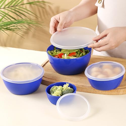 Set de 4 tazones con tapas para ensaladas rojo miniatura 4