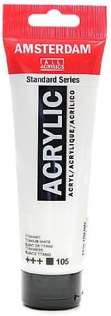 Amsterdam Standard Series Acrylic Paint titanium white 120 ml [PACK OF 3 ]