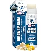 Beef Tallow Lip Balm – Natural Tallow Beeswax Chapstick – Hydrating Moisturizer Grass Fed Bison T...