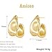 Amicon Chunky Earrings for Women,Dainty 14k Gold Plated Gold Stud Earrings Statement Cute Hypoallergenic Trendy Jewelry Gifts