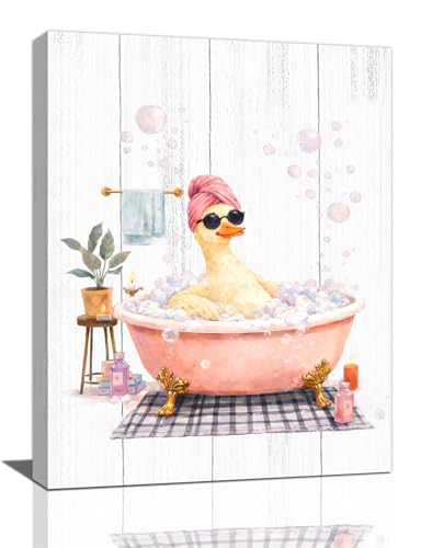 Trulave Funny Duck Bathroom Pictures Wall Art Ducks Canvas Wall Decor 16x12