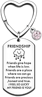HULALA Friendship Keyrings Gifts for Women Best Friend Birthday Christmas Presents Love Heart Shape Keychain