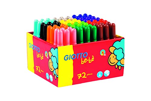Giotto Be-Bè Rotulador Especialmente Seguro Para Niños A Partir De 2 Años. Soporte Con 72 Lápices Y 3 Sacapuntas.