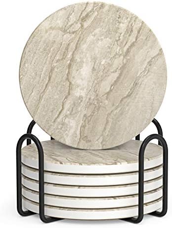 LIFVER Coasters for Coffee Table, Coasters for Drinks Absorbent, ...