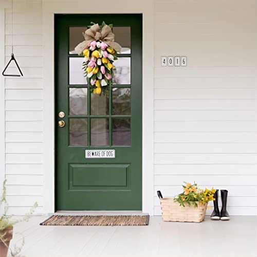 Hoi Spring Teardrop Wreath For Front Door, Tulip Teardrop Door Swag, Artificial Tulip Flower Teardrop Wreath, Spring Summer Door Wreath For Front Door Porch Wall Outside (26 X 14 Inch) #TOP3
