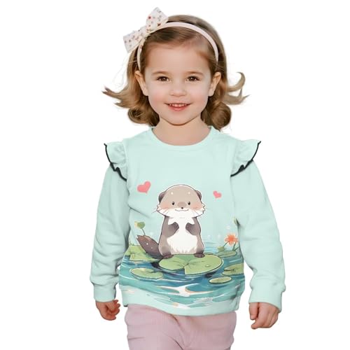 Girls Crewneck Sweatshirts Long Sleeve Round Neck Pullover Shirt3