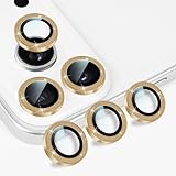 DiyGody Caméra Arrière Protection Compatible avec iPhone 17 Pro/Pro Max, Design Pailleté 9H HD Clear Verre Trempé Protecteur Objectif Anti Rayures Couverture Complète pour iPhone 17 Pro/Pro Max, Or