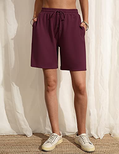 Image of Quenteen Women's Casual Summer Sweat Shorts Athletic Gym Shorts Loose Hiking Running Jogger Shorts with Pockets