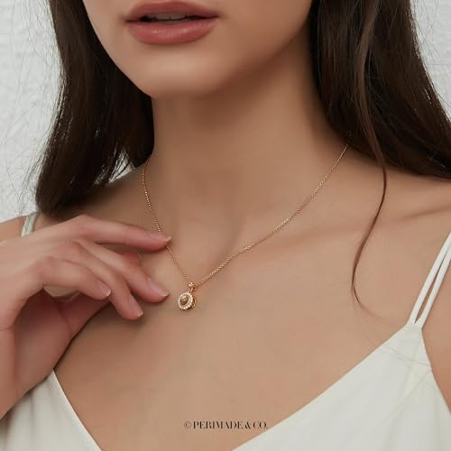 PERIMADE Custom Photo Projection Necklace with Picture Inside, Personalized Text & Love in 100 Languages Round Pendant Necklace, Customized Birthday Christmas Memorial Gifts for Women Mother Daughter4