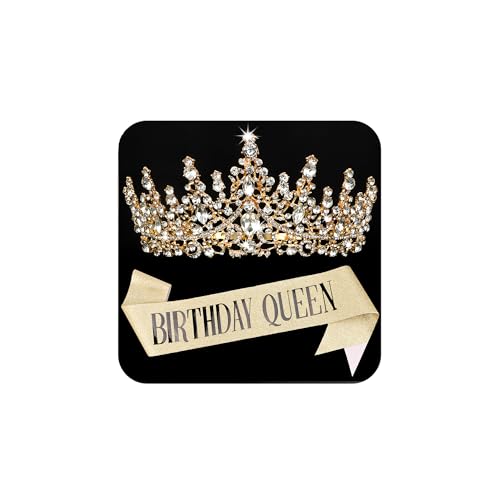 COCIDE BIRTHDAY QUEEN Birthday Sash for Women Tiaras for Girls Decorations Set Rhinestone Headband Hair Accessories Glitter Crown for Party Supplies