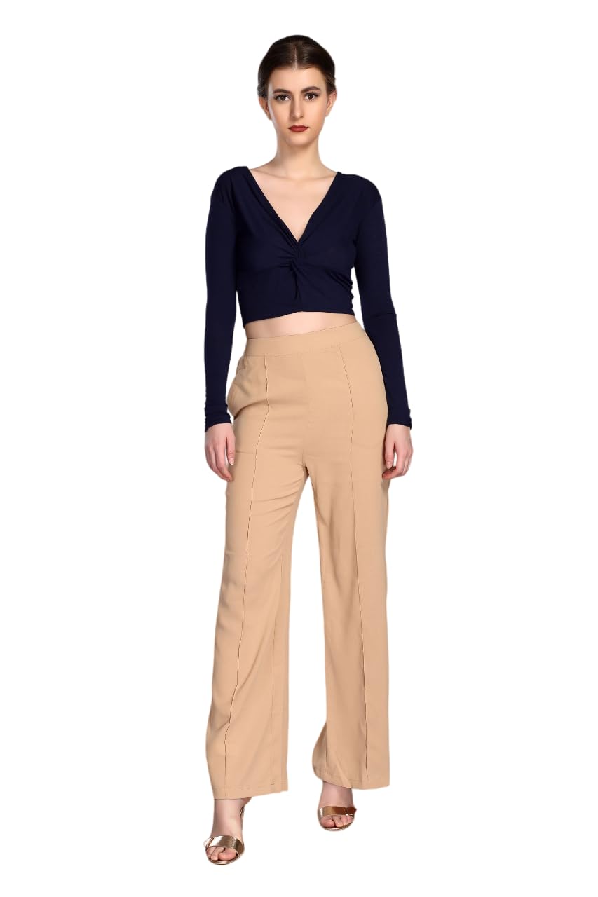 Women's Spandex Twisted V Crop Top-image-6