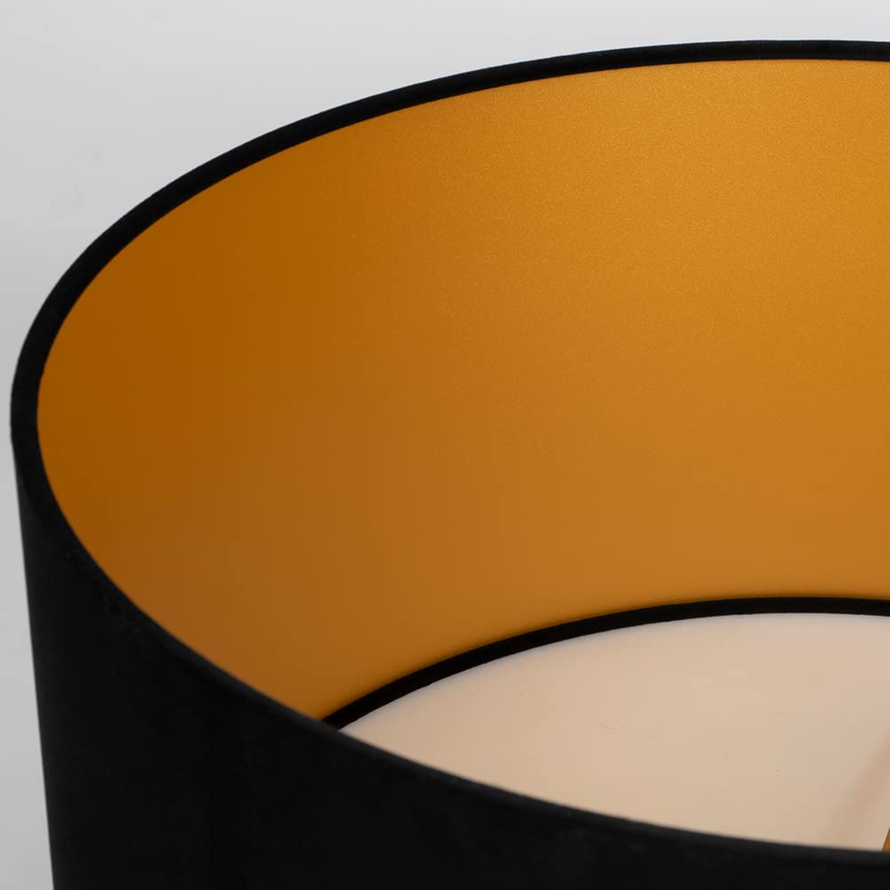 Uniqq Abat-jour velours noir Ø 50 cm - 25 cm de haut