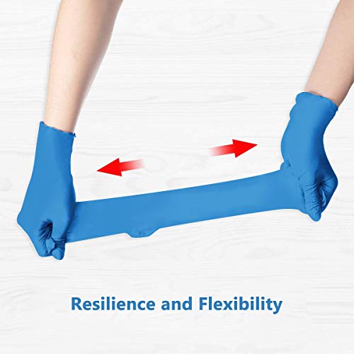 Nitrile Gloves,Hizek 100pcs Disposable Gloves,Latex Free,Powder Free Nitrile Exam Gloves,Cleaning Glove for Home Use,Blue,Large - Thumbnail 6