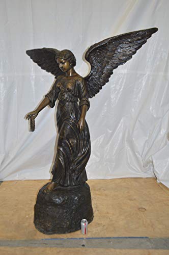 Estatua de Ángel de Bronce Tamaño Real en Roca miniatura 3