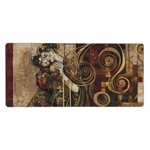 Alfombrilla ratón y teclado G90 de 60 x 40 cm, alfombrilla grande e impermeable de oficina