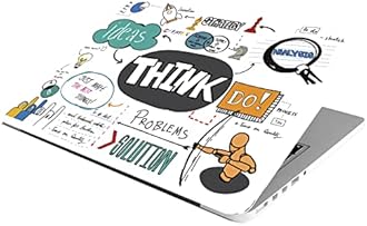 Full Laptop Skin Stickers Bubble-Free HD Quality Sticker for Laptops Upto 15.6" (Dustproof|Waterproof|Scratchproof|Reusable) - Think DO FL Ron