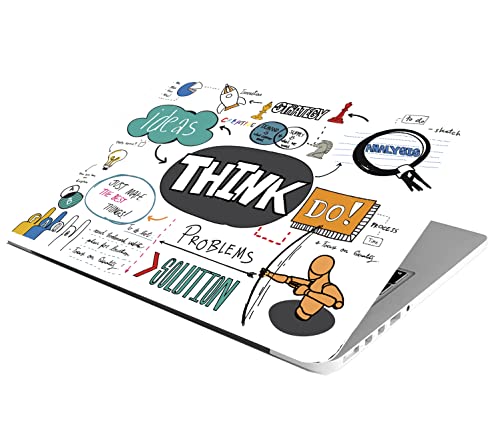 Full Laptop Skin Stickers Bubble-Free HD Quality Sticker for Laptops Upto 15.6" (Dustproof|Waterproof|Scratchproof|Reusable) - Think DO FL Ron