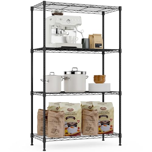 Image of M MZG 1000 lbs Storage Shelving Steel Heavy Duty 4-Tier Utility Shelving Unit Steel Organizer Wire Rack for Home,Kitchen,Office (13.7 inch D x 29.5 inch W x 47.2 inch H)