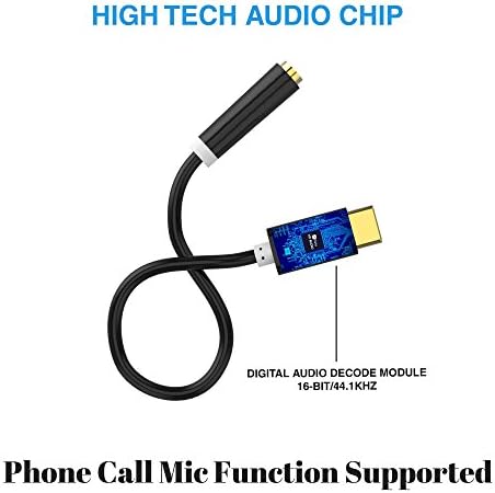 Pixel 2 to 3.5 MM Audio Adapter Jack Cable Dongle for Headphone, Phone Call and MUSIC Supported, USBC Male to Female Stereo Earphone Convertor 4 Moto Z, Google Pixel 2/2XL (Renewed)