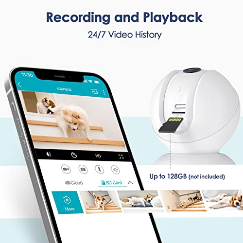 Vimtag Indoor Camera, 2.5K/4Mp Hd 360° Pan/Tilt Wifi Camera For Dog/Pet/Baby/Home Security, Ai Human/Sound/Motion Detection, Night Vision, 2-Way Audio, Cloud/Max 512Gb Tf Card Storage, Support Alexa #TOP6
