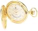 Charles-Hubert, Paris 3900-G Classic Collection Gold-Plated Polished Finish Hunter Case Quartz Pocket Watch