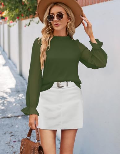 Image of Aifer Womens Blouses Dressy Casual Business Work Shirts Mock Neck Tops