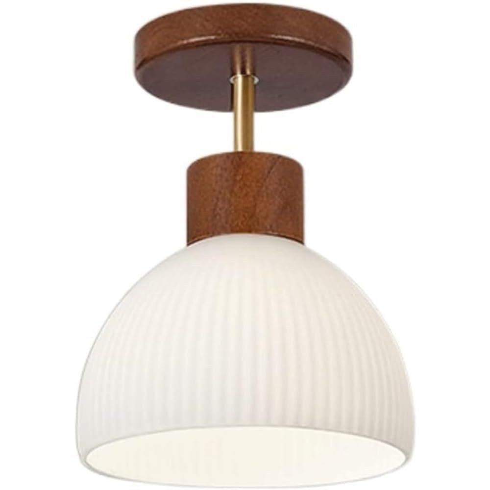 Plafonnier Encastré Verre Côtelé Luminaire Bois Moderne Couloir Entrée
