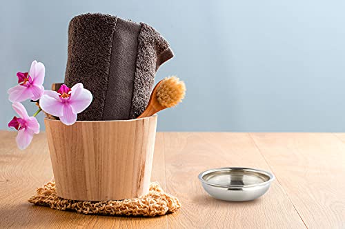 Orientalische runde Hamam Schale aus Messind Kassal 14cm groß Silber | Orient Dekoschale mit hoher Rand | Marokkanisches… – Bild 4