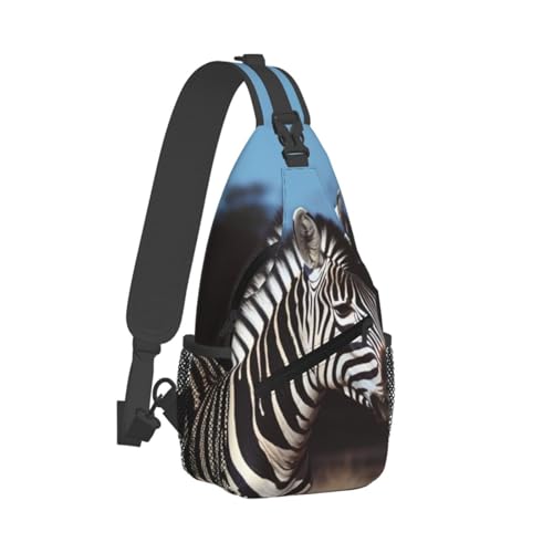 Bolso cruzado estilo cebra para hombre y mujer miniatura 2