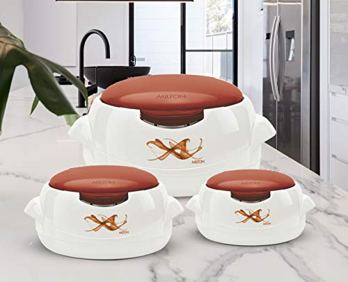 Image of MILTON Microwow One Touch Casserole Jr Set, 500 Ml, 3-Pieces, Red