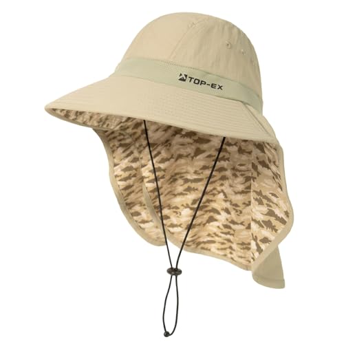 Image of TOP-EX Cooling Sun Hat with Neck Flap - UPF 50+ Wide Brim Breathable Hat for Hiking, Fishing & Big Heads