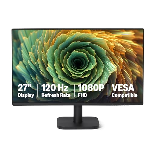 Amazon-Basics-27-inch-Computer-Monitor-120-Hz-FHD-1080P-HDMI-DP-VGA-VESA-Compatible-for-OfficeHome-Schwarz - Sparfuchs24.io - Preisvergleich & Top Angebote Online