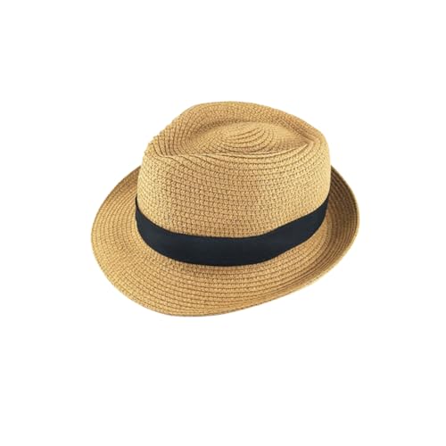 Sombrero con visera de playa para niños y niñas con protección solar caqui