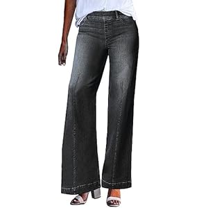 Eauptffy Wide Leg Damen Jeanshose