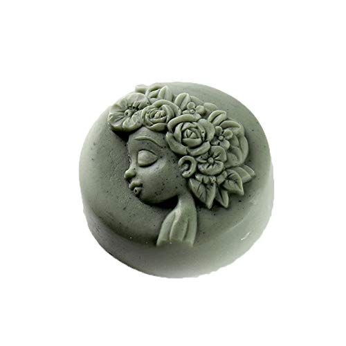 Nicole Handmade Soap Silicone Mold Round Shape with Girl Pattern Chocolate Candy Mould Mori Girl Series