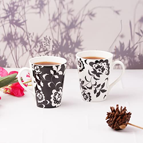 Image of Dandy Lines Conical Black and White Floral Design, 95015, Pack of 4