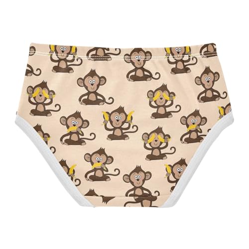 Girls Underwear Soft Cotton Cute Monkey Banana Kids Panties in Sizes 2/3t, 4t, 5t, 6 and 82