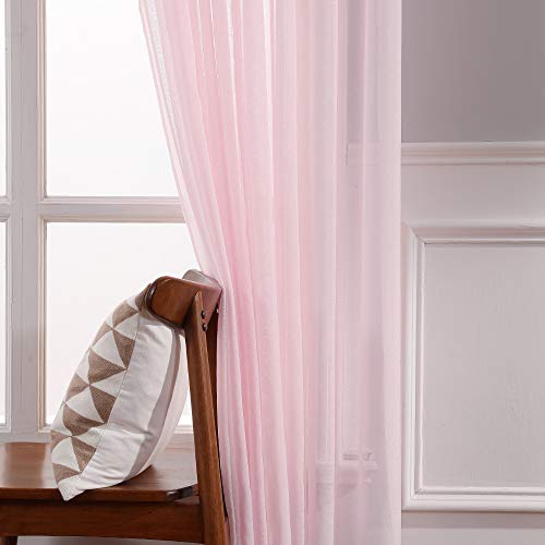 MIULEE doorschijnende raamgordijnen met 2 panelen, elegante voile raampanelen, gordijnen, raamaankleding voor slaapkamer… - Afbeelding 6