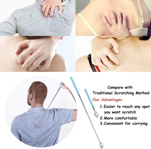 Image of WOVTE Bear Claw Extendable Blue Back Scratcher for Men 2Pack, Stocking Stuffers for Men Women Adults, Mothers Day Fathers Day Birthday Christmas Gifts for Men Women Mom Dad Husband
