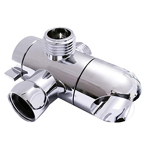 3 Way Shower Diverter Valve Mount 1/2-Inch, SYIDINZN Universal Handheld Shower Arm Diverter Splitter with Shower Head Holder for Handshower Showering Components - Chrome (Shower Arm Mount-A)