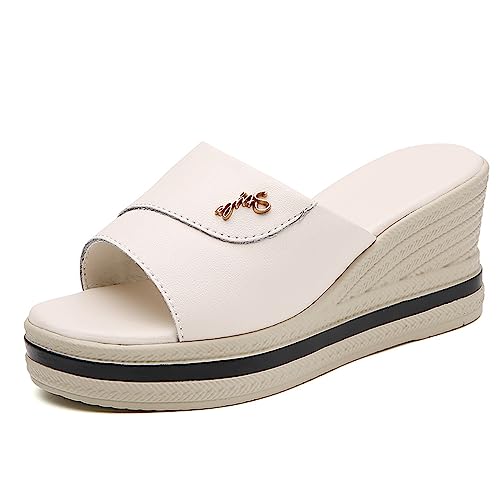 Maylrvjv Womens Platforms Wedge Sandals Comfortable Lightweight Summmer Casual Slide Sandals Slip On Flip Flops