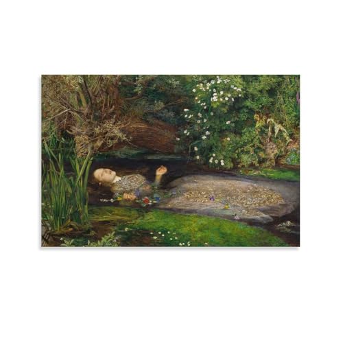 Ophelia by John Everett Millais Canvas Art Poster And Wall
