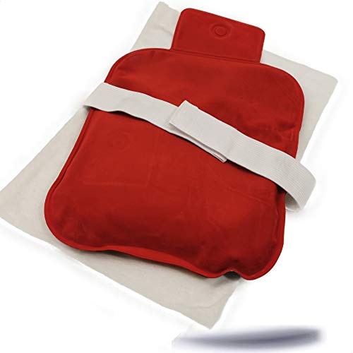 Kerafactum Cojín de calor para espalda y hombros | Microondas de calor con funda protectora | revestimiento suave y reutilizable botella de agua caliente natural Moor para niños y adultos