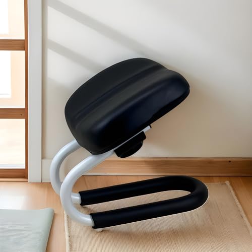 Meditation Stool Kneeling, Prayer Meditation Bench with Sponge Cushion, Adjustable Height Metal Frame Yoga Stool, Non-Slip Leg Sleeve, Hip Support - Image 5